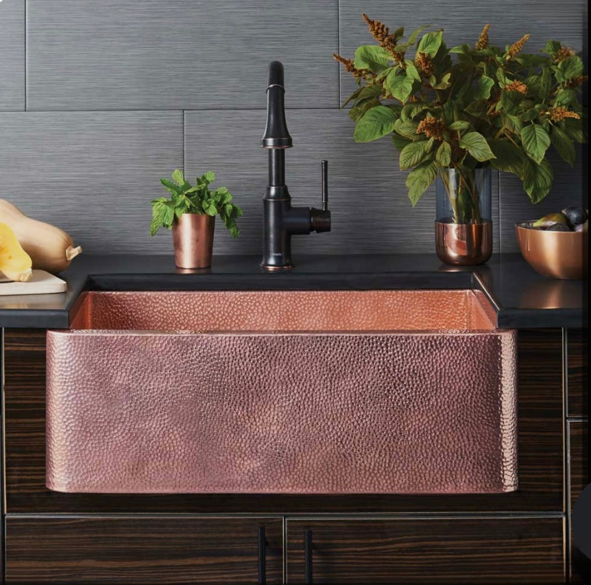 Hammered Copper Farmhouse kitchen sink